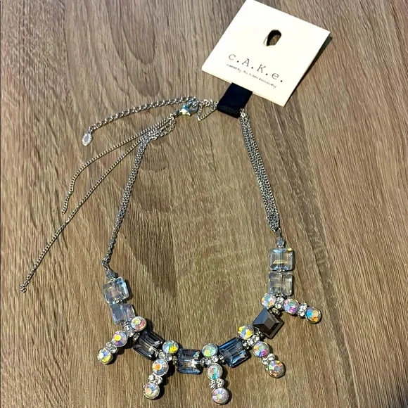 c.A,K.e. Silver and Crystal Necklace - Picture 3 of 6
